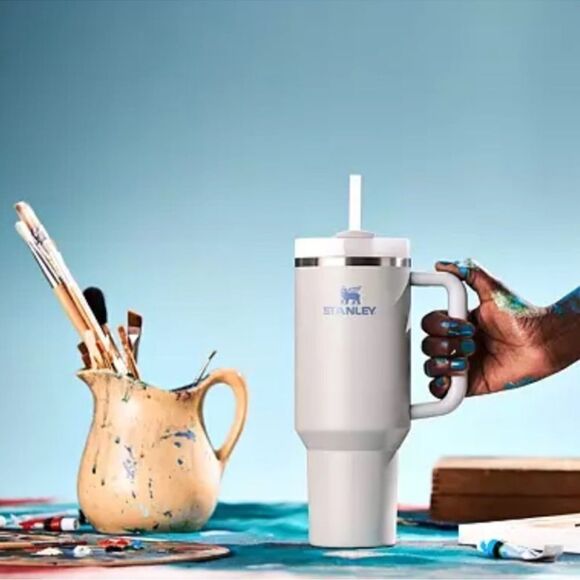 STANLEY THE FOG GRAY BLUE WHITE 40 OZ 1.18 L FLOWSTATE QUENCHER H2.0 TUMBER - Picture 3 of 11